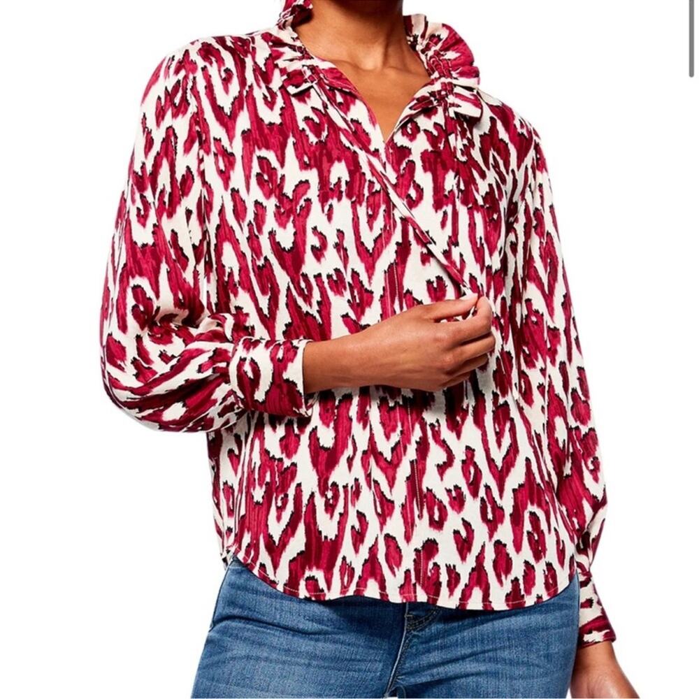 NIC+ZOE Red and White Blouse